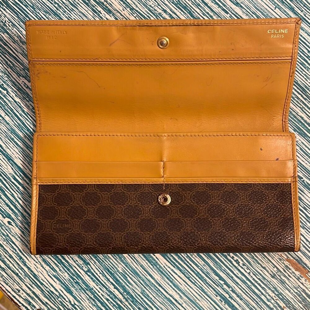 Celine Paris Macadam Pattern Bi-Fold Vintage Logo Wallet - Picture 4 of 14